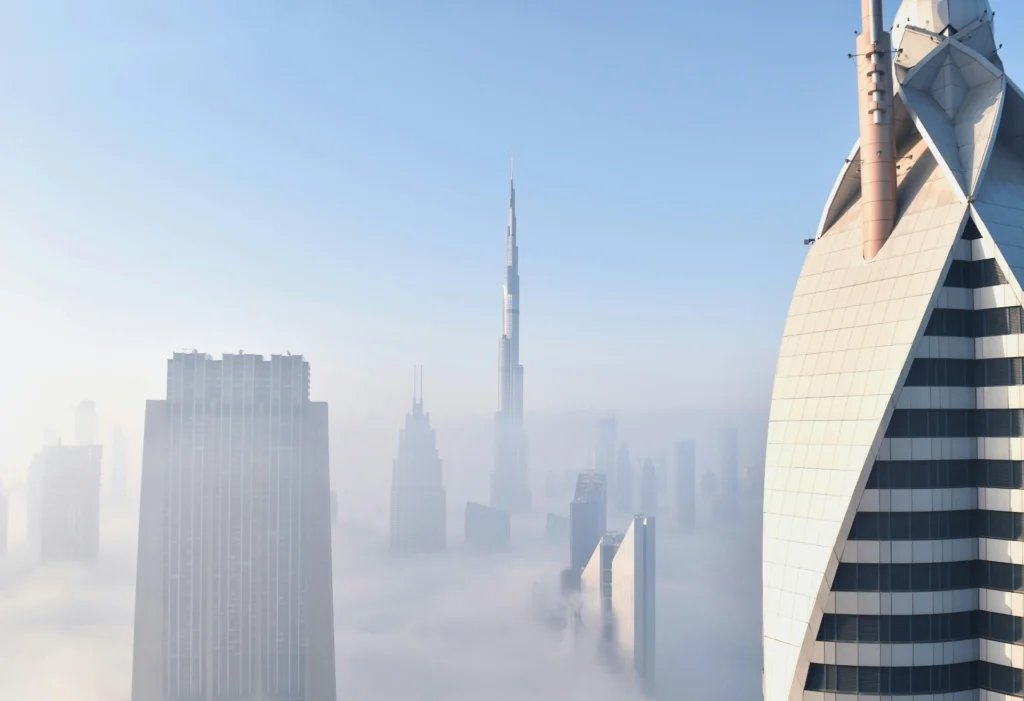 Future-focused city landscape, symbolizing international expansion and growth