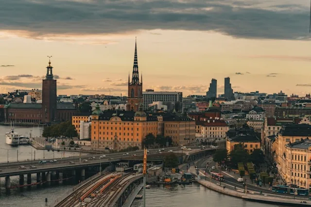Stockholm skyline with City Hall, Sweden