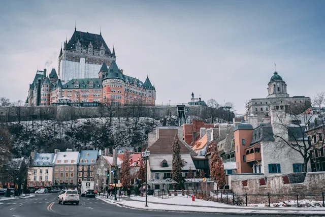 Château Frontenac and Old Quebec City in winter, Canada
