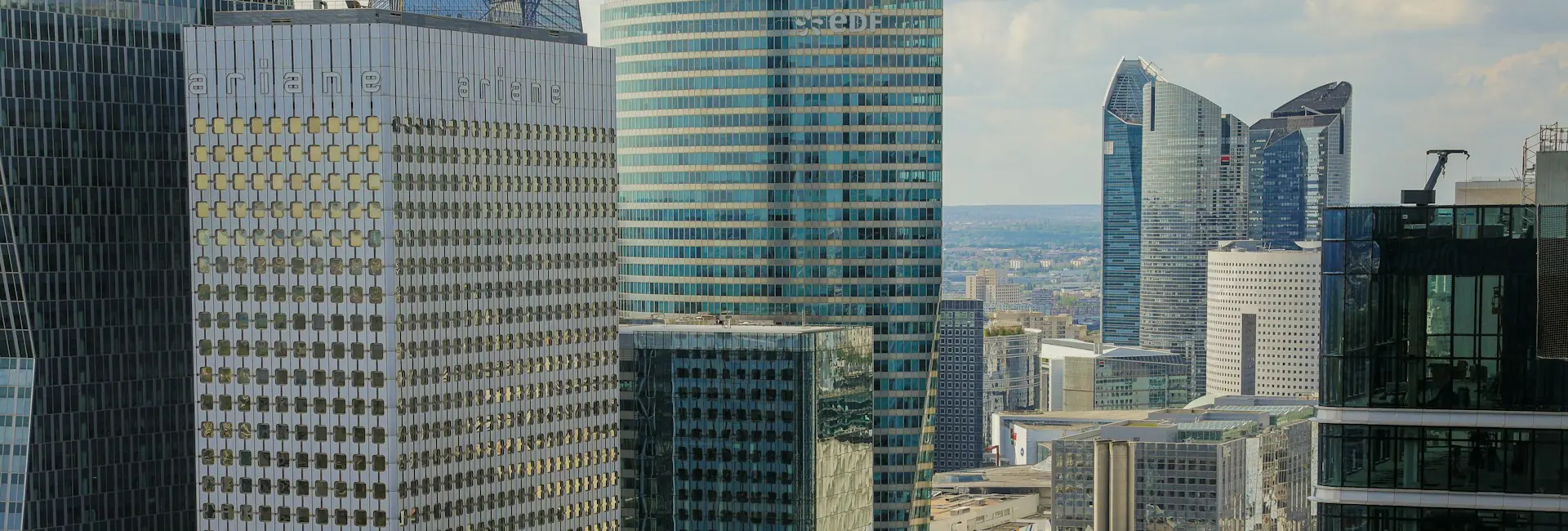 Office towers of La Defense, the business district near Paris, France
