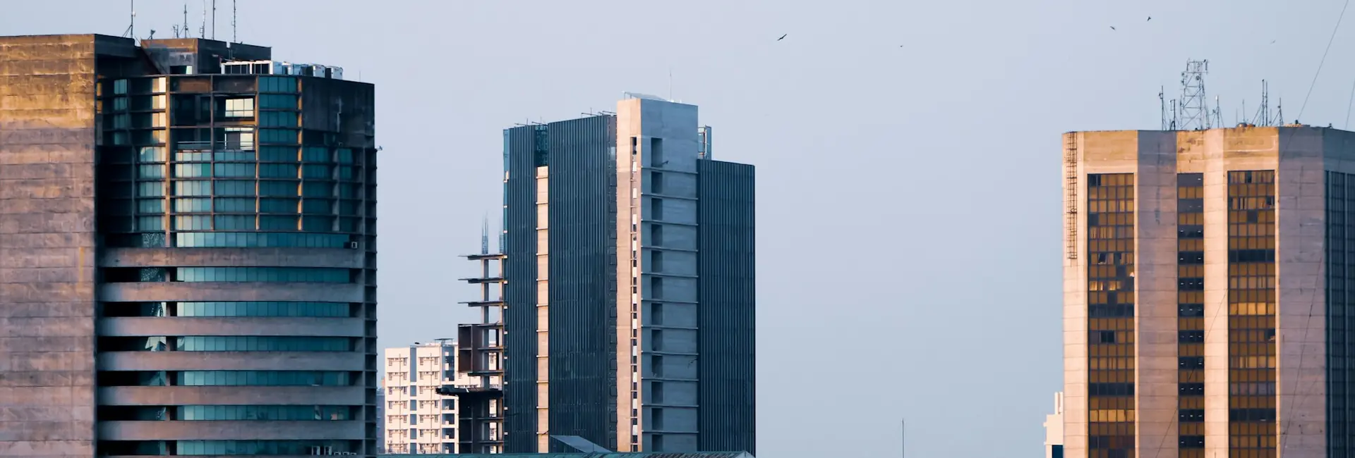 Office towers in Motijheel, the central business district of Dhaka, Bangladesh
